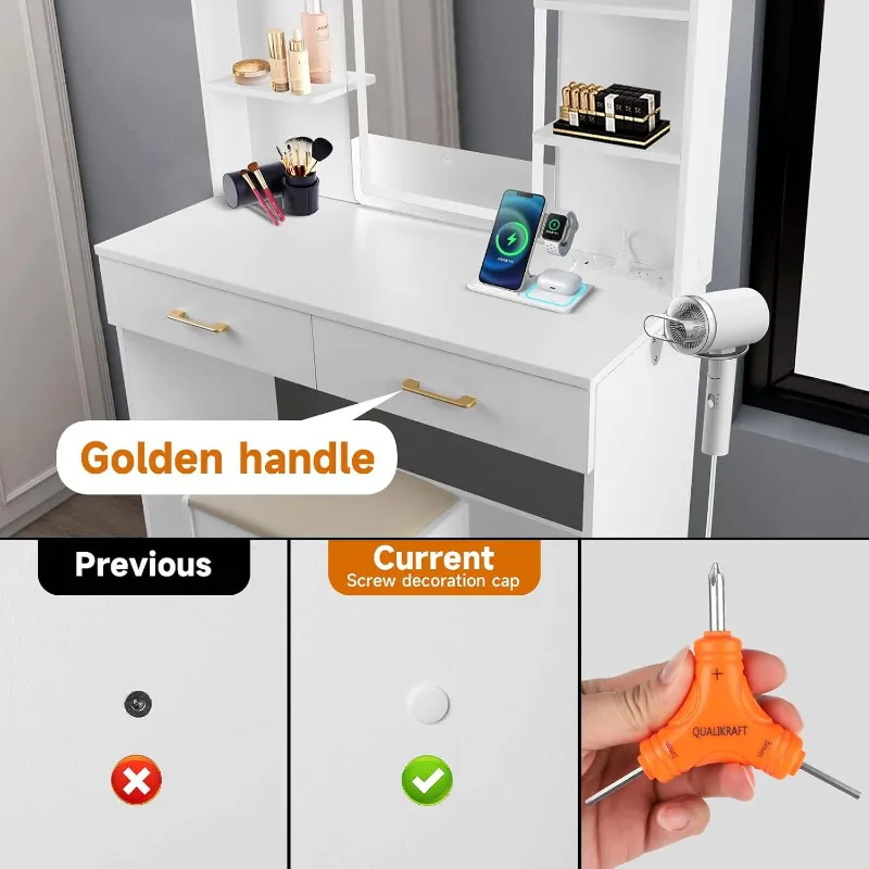 Modern Design Adjustable Mirror Tabletop Mount Living Room Makeup Vanities