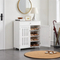 Contemporary Solid Wood Shoe Cabinet Custom Color Living Room Storage Shoe Racks