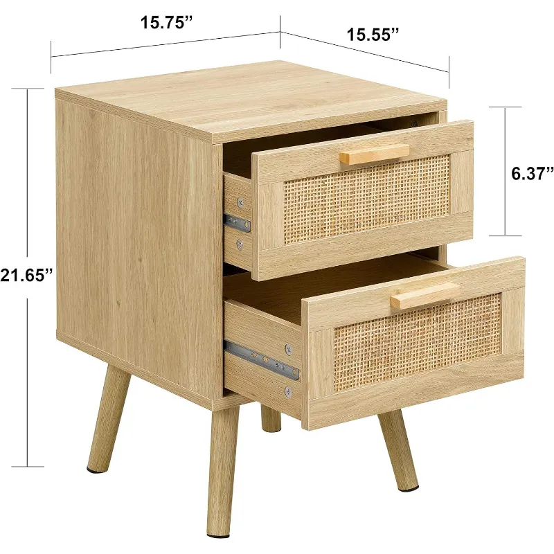 Modern Style Bamboo Nightstand Adjustable Design Custom Logo Nightstands