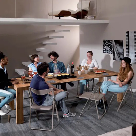 Extendable Contemporary Dining Table Set Foldable Wooden Rectangle Design Chairs Dining Tables