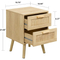 Adjustable Storage Bamboo Nightstand Natural Color Modern Nightstands