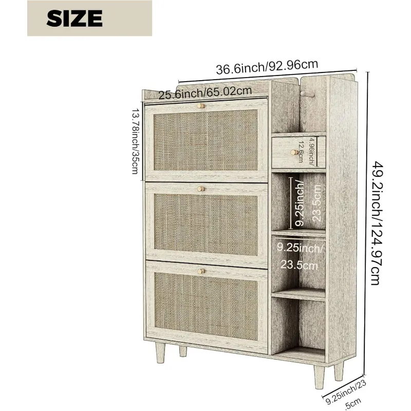 4-Tier Modern Shoe Storage Cabinet Custom Color MDF Shoe Racks