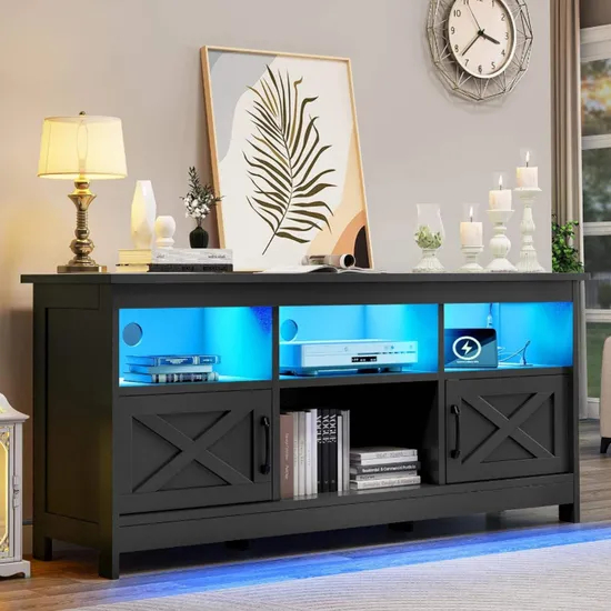 Durable Comfortable LED Lighting Contemporary Style Home Furniture TV Stands