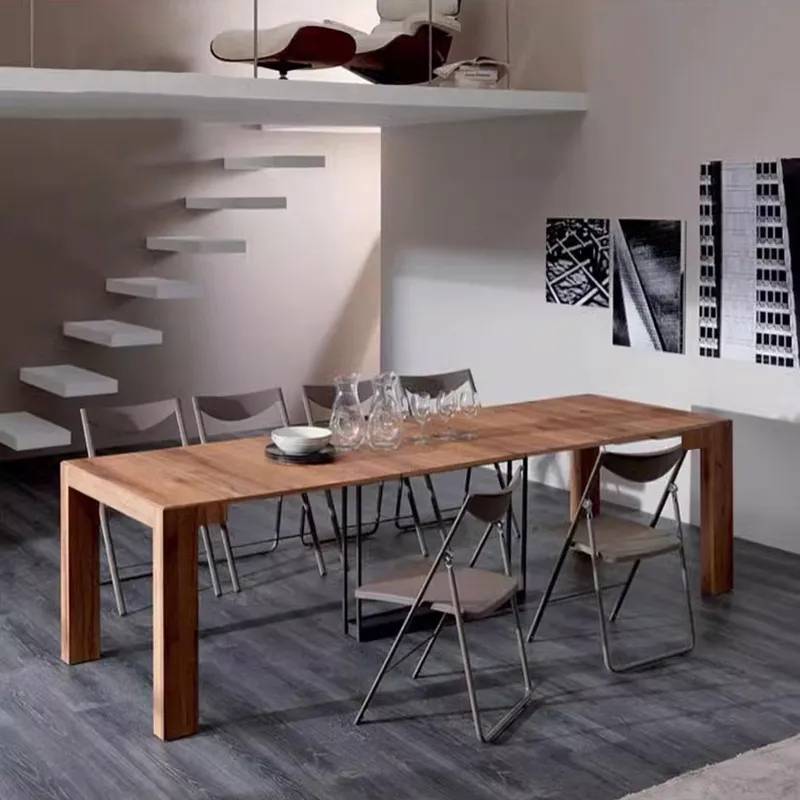 Space Saving Extendable Foldable Dining Table Wooden Set for Kitchen Apartment Dining Tables