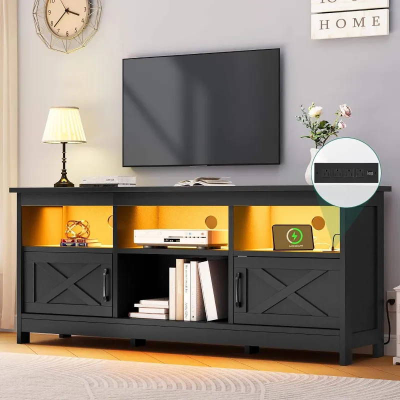 Modern Contemporary LED Lighting Wooden MDF Custom Color Living Room TV Stands