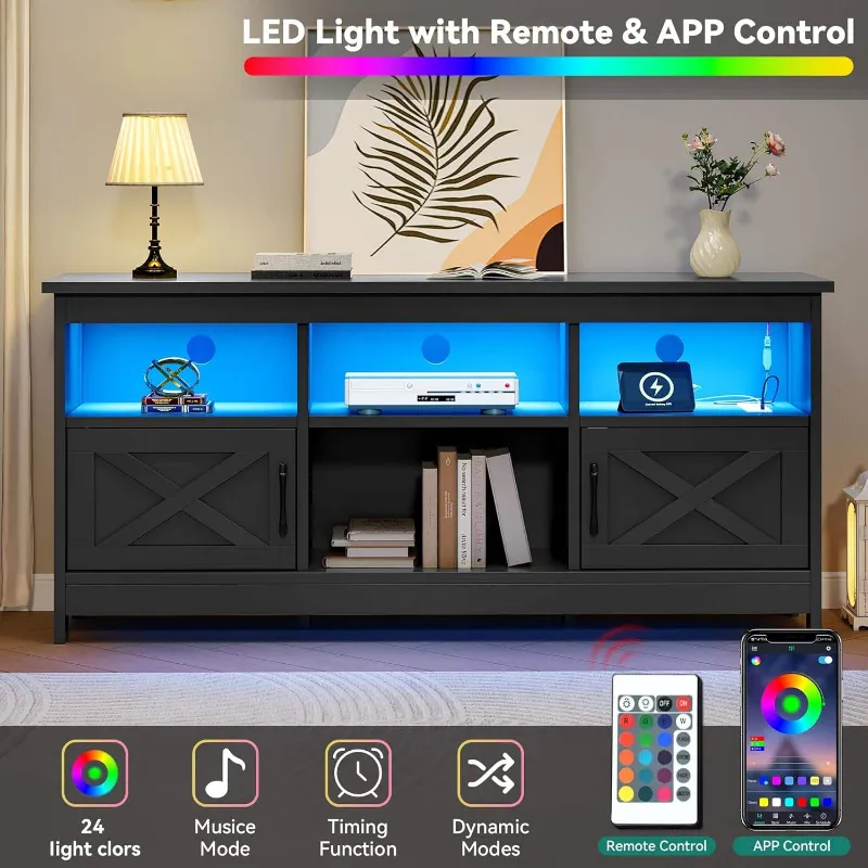 Elegant Durable LED Light Contemporary Design Home Hotel Furniture TV Stands