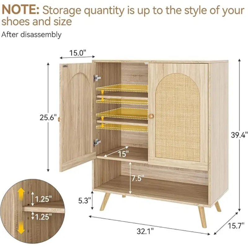 Foldable Adjustable 3 Shelf Waterproof Portable Wooden Storage Shoe Racks