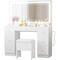 Modern Contemporary Lighted Mirror Vanity Storage Wooden Furniture Makeup Vanities